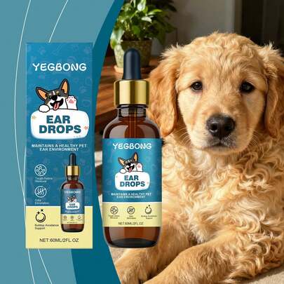 Dog Ear Care Drops, Gentle Chamomile Formula, Cleans Earwax & Soothes Ear Canal, Daily Nourishing Ear Drops