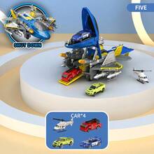 1pc Transformable Fighter Jet Toy Set, Gliding Missile Launching Military Aircraft Model With Small Military Vehicle And Soldier Figures, Educational Military Combat Toy, Suitable For Boys 3 Years Old And Above As Birthday Or Christmas Gift - Multicolor - View 13