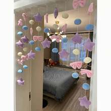 31件/套 - 浪漫粉色心形星形图案窗帘。高品质墙面装饰，无需钻孔，适合女孩主题家居装饰。可用作窗帘、家居装饰、可爱粉色心形窗帘、隔断帘、情人节心形装饰、情人节礼物、派对用品。 - 彩色 - 查看 6