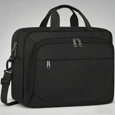 NEWHEY Bolsa para portátil impermeable de 15.6 pulgadas para hombres, maletín para portátil, bolso de hombro para portátil, bolsa portátil para portátil con llavero desmontable, adecuada para negocios, viajes, trabajo y universidad, color negro