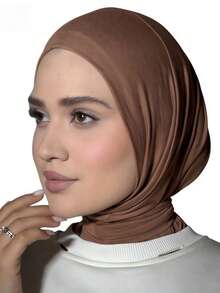 1件装女士纯色拉法帽，弹性多功能头巾围巾，3种佩戴方式，透气舒适吸汗带，适合日常生活、运动、瑜伽、健身和时尚场合。 - 彩色 - 查看 7