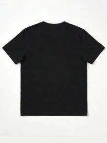 男童篮球字母印花短袖T恤 - 黑色 - 查看 2