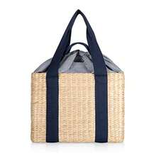 PICNIC TIME - Cesta de Picnic Parisino - Cesta de Picnic de zacate Marina Beige con Detalles Azul Marino - Beige con detalles azul marino - Ver 8