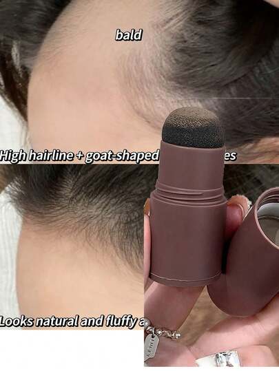 1支防水防汗发际线粉，深黑色，遮盖稀疏区域，多种颜色可选，用于填充和修饰额头和太阳穴阴影，也适用于修饰眉毛，适合所有发质，是秋冬季护发的理想之选，也适用于节日、派对、旅行、户外活动、Y2K时尚、角色扮演、感恩节、情人节礼物、母亲节礼物。