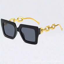 1 Pair Unisex Fashion Minimalist Chain Plastic Glasses - Grey - View 3