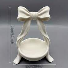 Bandeja para joyas y llaves con lazo - Lindo artículo decorativo - Almacenamiento de artículos pequeños - Adecuado para el hogar y múltiples escenarios - Almacenamiento de - Ver 5