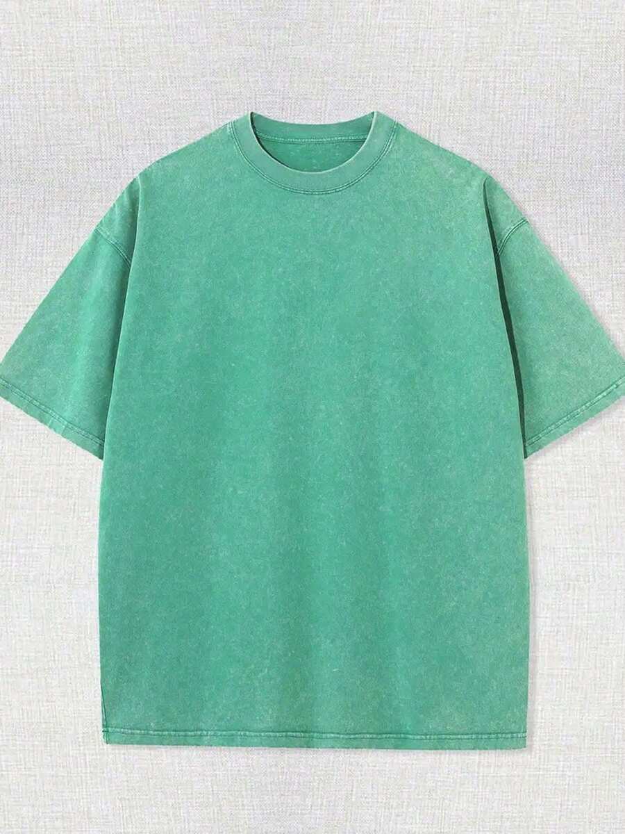 230g Double-Washed, High-Quality Cotton Retro Fashion T-Shirt, Men's T-Shirt, Beach Essential, Summer T-Shirt, Holiday Gift, Perfect Gift For Lovers, 100% Cotton T-Shirt Features, Urban Fashion, Street Style, Gothic Activities, Everyday Casual (Unisex Retro Faith - Gothic Style T-Shirt, Eye-Catching Choice For Christmas). - 薄荷綠 - 查看 1