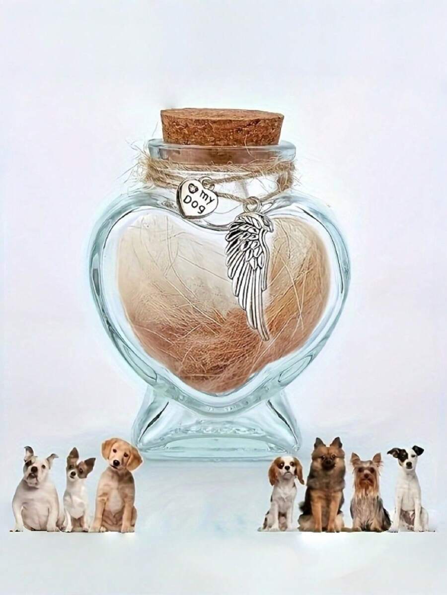Pet Hair Memorial Bottle, Pet Hair Memorial, Dog & Cat Hair Memorial, Pet Memorial Urn - Multicolor - View 1