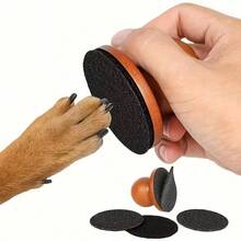 1pc Wooden Dog Scratching Board, Detachable Pet Nail Trimmer Board, Round Wooden Dog Grooming Cleaning Tool - A - View 11
