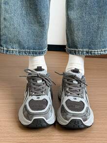 2026春季韩版厚底运动鞋，学生运动跑步休闲鞋，女款增高厚底跑步鞋 - 灰色 - 查看 5