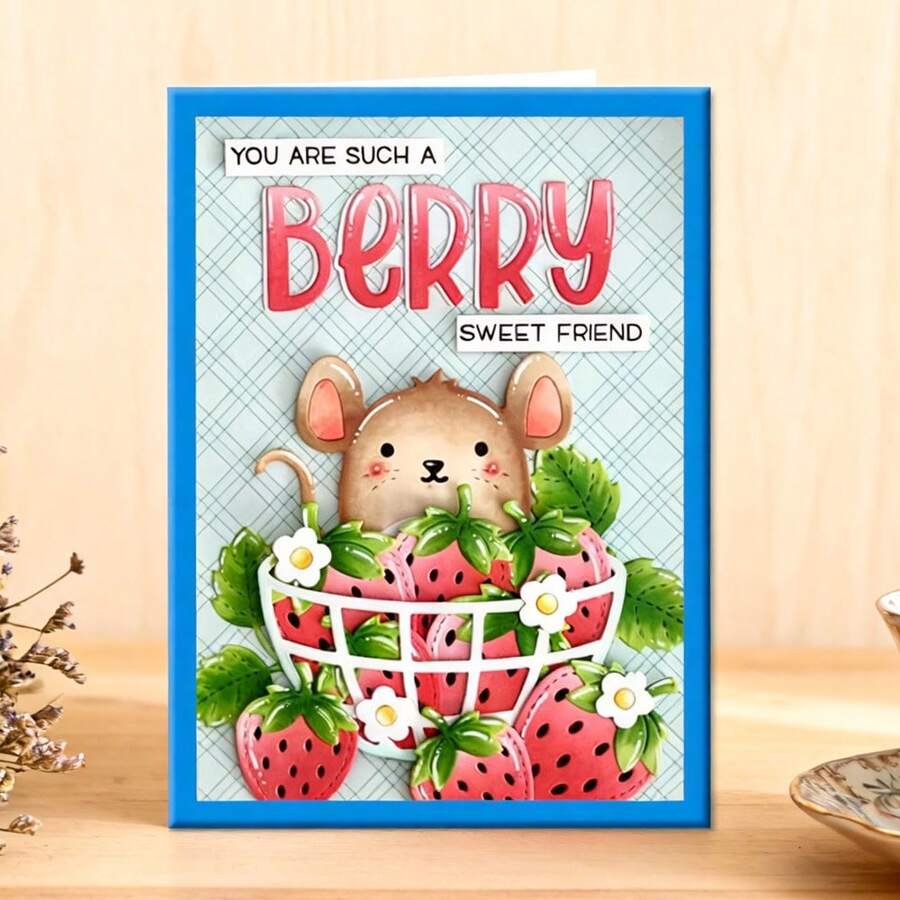 Creative Mouse And Cake Dies, DIY Scrapbooking Album And Embossing Stencil, Greeting Card Making Tool, Card Paper Cutting Crafts ,Gift Card Making Template Die Cuts. - Silver - View 1