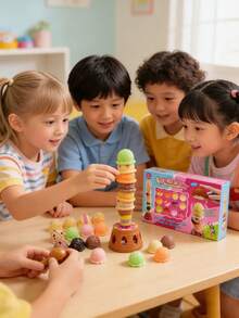 Children's Ice Cream Stacking Toy, Hand-Eye Coordination, Parent-Child Interaction, Early Education, Intellectual Puzzle Game, Suitable For 3-12 Years Old Boys And Girls, Toy Gift, Birthday Gift - Multicolor - View 3