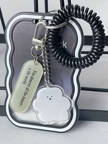 3pcs 2D Transparent Card Holders, Bus Card Holders, Gradient Wave Photo Card Holders, Cute Campus Card Holders - Comes With Adorable Charms & Bracelet - Perfect Holiday Gift - Multicolor - View 8