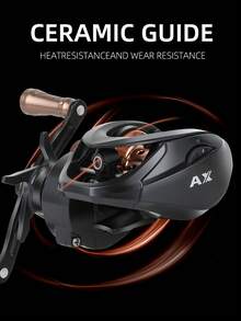 BILLINGS 7.2:1齿轮比路亚卷线器，带磁力刹车系统，最大刹车力6公斤，金属线杯和摇臂，适用于淡水和海水 - 彩色 - 查看 7