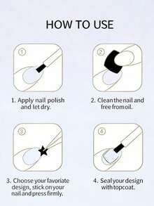 1片迷你银色星星月亮美甲贴纸，心形、月牙形、星形美甲贴花，带背胶 - 彩色 - 查看 5