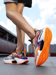 L.S.W.P Professional Running Shoes, Featuring Carbon Plate Technology, Lightweight & Cushioned, Non-Slip Rubber Outsole, Breathable White & Purple Gradient, High-Performance, Suitable For Fitness Training, Unisex All Season - Nezha - View 10