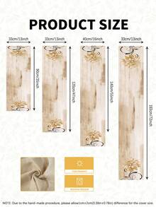 1/4/5/6/7pcs Vintage Style Floral Design Decoration Set, Living Room/Bedroom/Dining Room Decor, Linen-Like Material, Multi-Size Options, Dining Table Decor, Fireplace Mantel Scarf, Placemats, Coasters, Home Decor - Mocha Brown - View 5