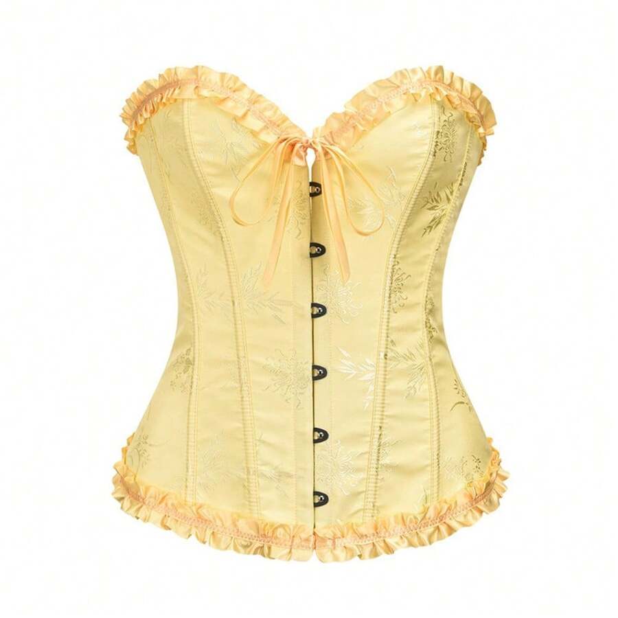 2026 Corset gainant, vêtements de modelage pour femmes, vêtements de modelage de style cour, vêtements de costume pour femmes, vêtements de modelage haut pour femmes - Jaune citron - Voir 1