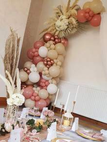 60/35个10英寸复古腮红粉色气球，灰色、粉色、金属色、玫瑰金、象牙白，适用于婚礼、婴儿派对、生日、新娘派对、波西米亚风装饰 - A-1 - 查看 4