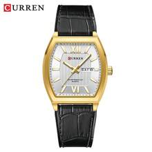 CURREN 男士腕表 顶级奢华军表风格男士腕表 防水真皮表带石英日历腕表 礼品 8478 - 黑色 - 查看 15