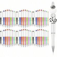 DOMUUH 30pcs/Pack Plastic Pens With Beads, Suitable As Mother's Day Gift, Graduation Gift, Office Use Or Back To School Items - A - View 1