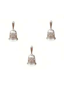 1 pezzo Elegante campanella in ottone - Superficie durevole e lucida - Adatta per matrimoni, annunci, cerimonie, regali di Natale, decorazione della stanza - Argento - Visualizzare 10