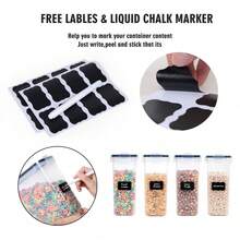 4 Pack Airtight Cereal & Dry Food Storage Container - Kitchen And Pantry Organization Canisters For, Flour, Sugar, Rice, Nuts, Snacks, Pet Food & More (4L, 135.5 Ounce) - 查看 4