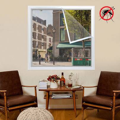 Màn chống muỗi tự dính màu trắng cho cửa sổ, rèm lưới chống muỗi và ruồi vô hình, có thể tháo rời và dễ dàng lắp đặt mà không cần khoan, thích hợp cho phòng khách, phòng ngủ, v.v.