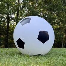 1pc Inflatable Giant Size Football, PVC Material Thick & Durable Portable Large Balloon, Suitable For Water Party, Pool Party, Beach Party Entertainment - Multicolor - View 7