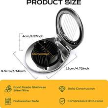 1pc Heavy-Duty Egg Slicer Designed For Slicing Hard-Boiled Eggs Strawberries Mushrooms And Soft Fruits Features Stainless Steel Wire And Three Slicing Options Easy To Clean Heavy-Duty Stainless Steel Wire And ABS Or Plastic Frame Three Slicing Options Sharp Stainless Steel Wires Ergonomic Handle Easy To Clean - Multicolor - View 5