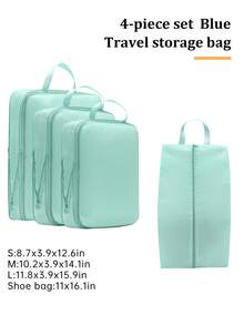 4pcs Travel Compression Packing Cubes, Foldable Clothes & Laundry Organizer - Multicolor - View 15