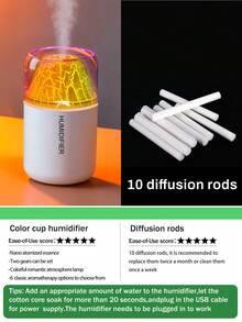 2-In-1 Volcano Shaped Car Humidifier And Aroma Diffuser With LED Light, 180ml USB Powered (Auto Shut Off), Portable Air Humidifier, Quiet Mist Aroma Diffuser, Multiple Fragrance Options, Suitable For All Car Models - A - 查看 16