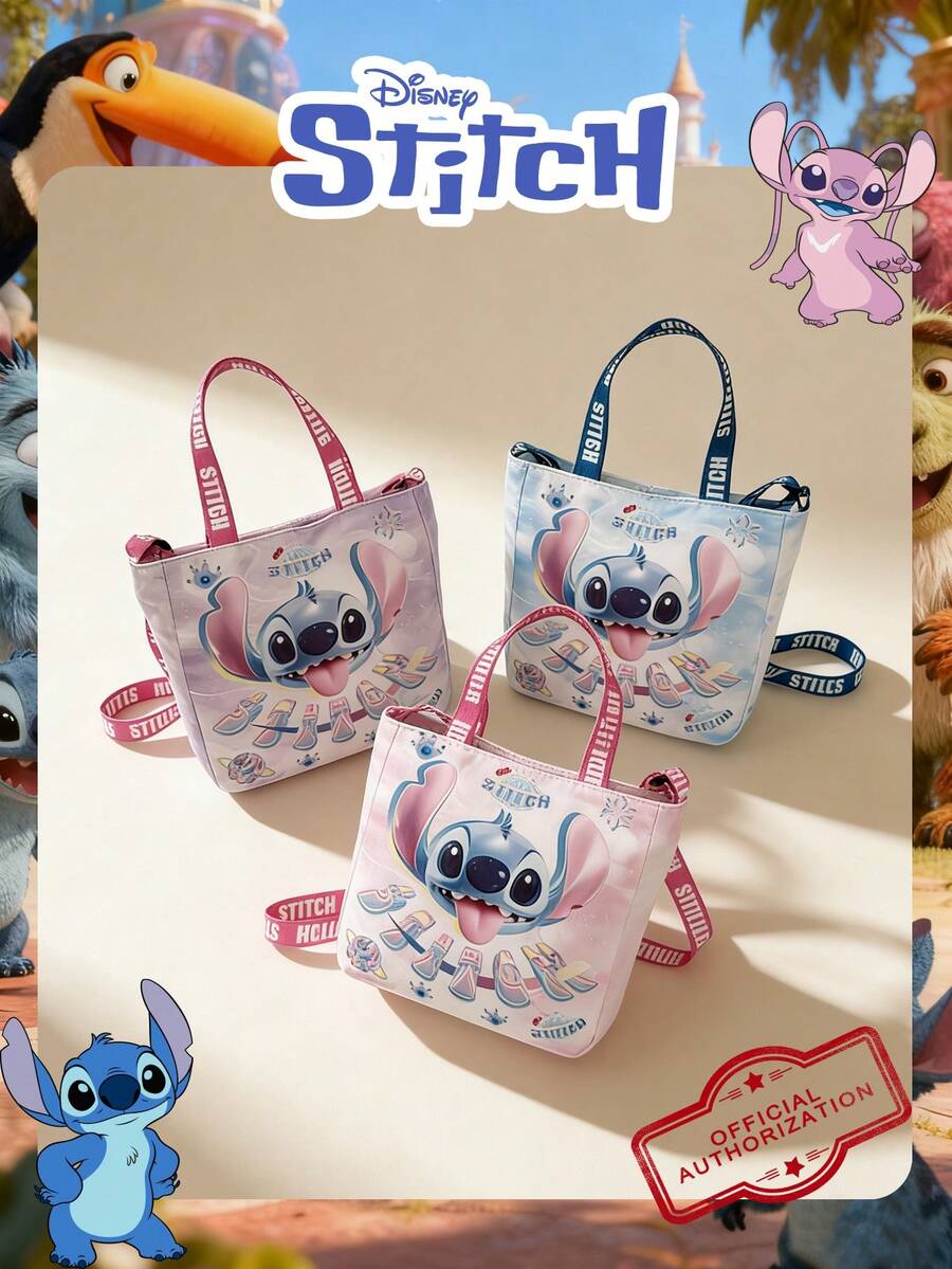 Disney 1 Pc Officially Licensed Lilo & Stitch Print Square Bag, Women's Gradient Handbag,Adjustable Shoulder Strap Crossbody Bag, Lightweight Shoulder Bag – Ideal For Girls, Teens, Fans,Students, Perfect For Daily Commutes, School Runs, Shopping , Fan Meetups - DHF52256-sT - View 1