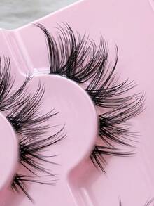 Hinarin 7 Pairs Cat Eye Faux Mink Eyelashes Invisible Strap Eyelashes Cross Style Fluffy Wispy Extended Natural False Eyelashes Easy To Apply For Beginners Reusable Strip Lashes Lashes Eyelashes Fake Lashes - Black - View 5