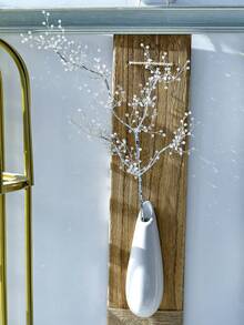 1pc Exquisite Crystal-Like Floral Branch, Handmade Beaded Artificial Flower, Creative Flower Arrangement, Suitable For Mother's Day Gift, Vase Filler, Holiday Party, Home Decor - Silver - View 6