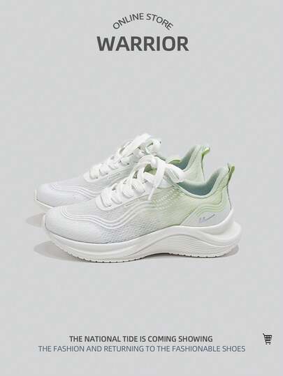 WARRIOR 1双女士运动撞色低帮运动鞋，软底舒适网面透气休闲跑步鞋，春夏款