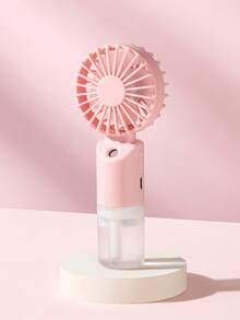 Mini ventilador de mano con pulverización, ventilador eléctrico portátil, ajustable a 2 velocidades, batería de 500mAh, ventilador de escritorio para el verano, humidificación y refrigeración, adecuado para interiores/exteriores, campamento, estudiante, recargable - Soporte de Mano - Ver 13