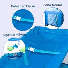 Corral Bebe Toldo Cuna Movil Mosquitero Plegable 4 Colores Rosa - Azul - Ver 6