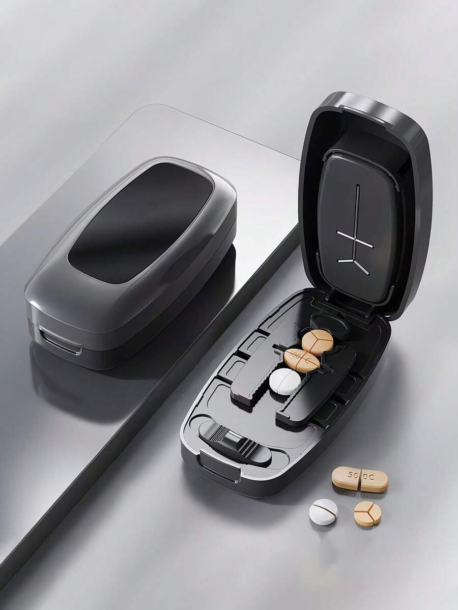 Pill Storage Box, Portable Pill Dispenser, Convenient Pill Organizer, Easy-To-Use Design, Plastic Material, Simple And Practical, Suitable For Daily Medication And Travel, Perfect Gift For Birthday, Back To School, Mother's Day And Easter - Multicolor - View 1