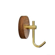 2pcs Luxury Fashion Wall Hooks, Walnut & Gold Color Hanging Hooks, Wall Mounted No Drilling Required Coat Hooks, Suitable For Entryway, Bedroom, Bathroom For Home Or Hotel - Upgraded Walnut Wood Hooks In Gold Color [Pack Of 2] - View 7