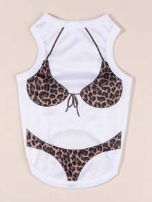 LUCKIE PAW 1 pieza Chaleco para mascotas con estampado de leopardo y patrón divertido, físicamente antiácaros, reduce la pérdida de pelo, aislante y transpirable, adecuado para mascotas pequeñas y grandes tanto en interiores como en exteriores - Multicolor - Ver 12