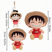 ONE PIECE 3款正版海贼王毛绒公仔玩具，可爱挂件，萌系动漫人物毛绒玩具，儿童礼物收藏，尺寸14-26厘米/5.51-10.24英寸 - 彩色 - 查看 10