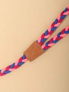 Trela de animal de estimação macia, confortável e durável em nylon trançado, estilo moda em 3 cores rosa, azul e vermelho, adequada para Bichon, Teddy e outros cães pequenos, adequada para passear com cães e gatos (não adequada para cães de tamanho médio e grande) - Multicolorido - Ver 7