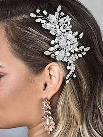 1pc Headpiece, Bridal Wedding Comb, Faux Pearl Hair Accessory Women & Girls, Hair Accessories, Bridesmaid