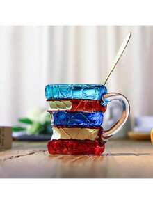 1个书籍主题马克杯，2026新款创意马克杯，书迷礼物，独特手工咖啡杯，玻璃材质，容量11盎司，酷炫有趣的书香茶杯，可爱杯子，送给书虫、读者、作家、图书馆员的礼物 - 彩色 - 查看 8