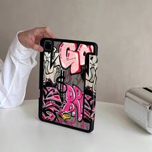Ốp lưng acrylic trong suốt hình vẽ graffiti biểu tượng đô la dễ thương, chống sốc, tương thích với iPad thế hệ thứ 7, 8, 10 (10.2 inch), có khe cắm bút tích hợp, hỗ trợ chức năng ngủ/thức, là lựa chọn quà tặng lý tưởng. - Nhiều màu - Xem 3