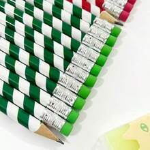 5/10支装旋转条纹铅笔 - 高品质木质铅笔，内置橡皮擦 - 适用于书写、素描、绘画，是理想的激励道具、节日文具、返校奖励和礼品之选。 - 旋轉條紋鉛筆 - 查看 4