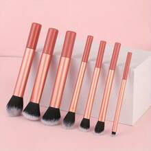 7pcs Pink Professional Makeup Brush Set, Including Blush Brush, Powder Brush, Concealer Brush, Eyeshadow Brush, Full Makeup Tools, Great For Travel And Gift - Pink - View 2