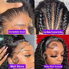 ZHENDEFA Hidden Strap 360 Lace Front Wigs Human Hair Deep Wave Glueless HD Transparent Lace With Drawstring, Pre-Plucked Wet & Wavy Natural Look For Women - SNatural - View 6