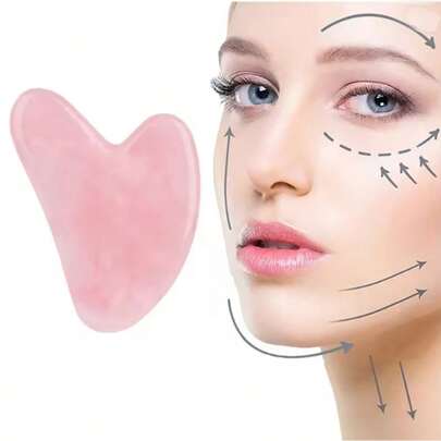 Rose Pink Gua Sha Massage Board Jade Face Massager Tool For Face Neck Back Body